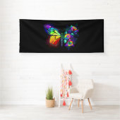 Regenboog bloem vlinder spandoek (Insitu)