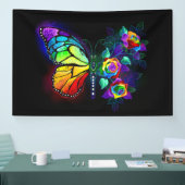 Regenboog bloem vlinder spandoek (Beurs)