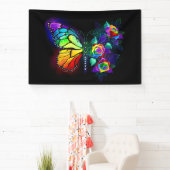 Regenboog bloem vlinder spandoek (Insitu)