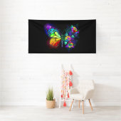 Regenboog bloem vlinder spandoek (Insitu)