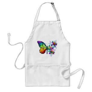 Regenboog bloem vlinder standaard schort