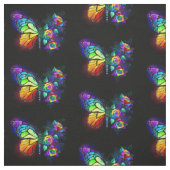 Regenboog bloem vlinder stof (Swatch)