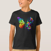 Regenboog bloem vlinder t-shirt (Voorkant)