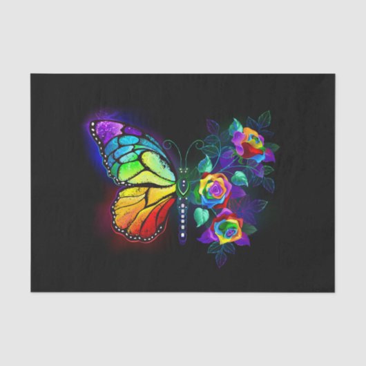 Regenboog bloem vlinder tissuepapier (Voorkant)