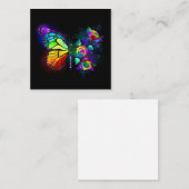 Regenboog bloem vlinder vierkante visitekaartje (Voorkant / Achterkant)