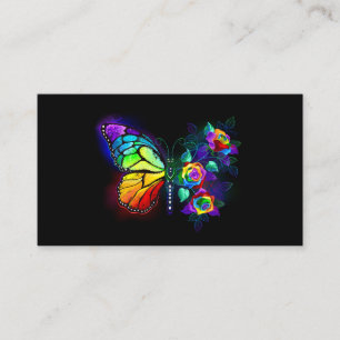 Regenboog bloem vlinder visitekaartje