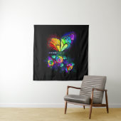 Regenboog bloem vlinder wandkleed (In Situ (horizontaal))