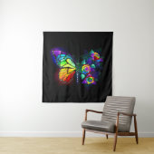 Regenboog bloem vlinder wandkleed (In situ)