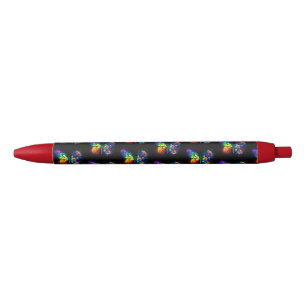 Regenboog bloem vlinder zwarte inkt pen