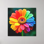 Regenboog Bloemblad Bloem Kunst Canvas Afdruk (Voorkant)