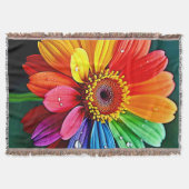 Regenboog Bloemblad Bloem Kunst Deken (Voorkant)