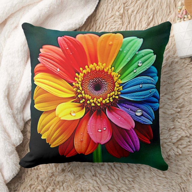 Regenboog Bloemblad Bloem Kunst Kussen (Deken)