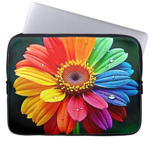 Regenboog Bloemblad Bloem Kunst Laptop Sleeve