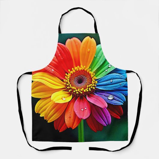 Regenboog Bloemblad Bloem Kunst Schort (Voorkant)