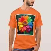 Regenboog Bloemblad Bloem Kunst T-shirt (Voorkant)