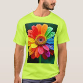 Regenboog Bloemblad Bloem Kunst T-shirt (Voorkant)