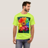 Regenboog Bloemblad Bloem Kunst T-shirt (Voorkant volledig)