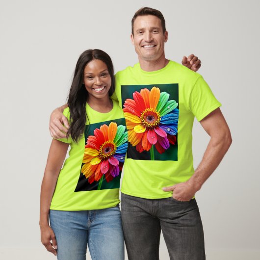 Regenboog Bloemblad Bloem Kunst T-shirt (Unisex)