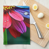 Regenboog Bloemblad Bloem Kunst Theedoek (Quarter Fold)
