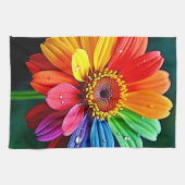 Regenboog Bloemblad Bloem Kunst Theedoek (Horizontaal)