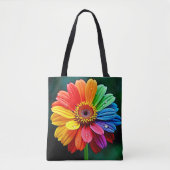 Regenboog Bloemblad Bloem Kunst Tote Bag (Voorkant)