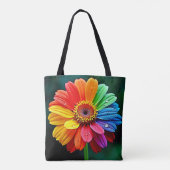 Regenboog Bloemblad Bloem Kunst Tote Bag (Achterkant)