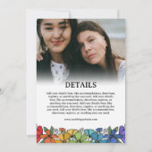 Regenboog Bloemen 2 in 1 Foto Bruiloft Uitnodiging (Achterkant)