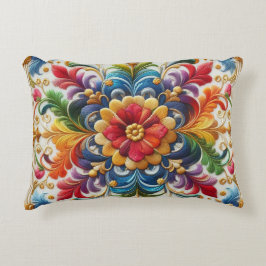 Regenboog Bloemen Borduurwerk op zoek Bloemen Desi Accent Kussen