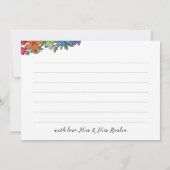 Regenboog Bloemen Bruiloft Foto Collage Dank u Bedankkaart (Achterkant)