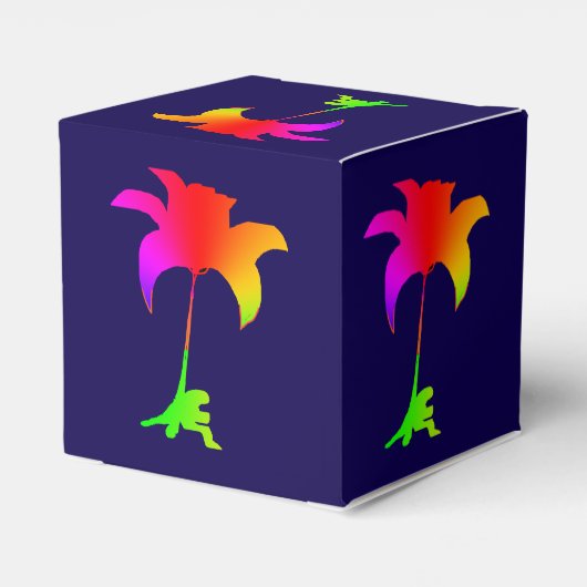 Regenboog Bloemen DK Blauwe bruiloft Verjaardag Bedankdoosjes (Achterkant)