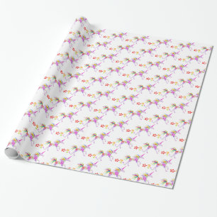 REGENBOOG BLOEMEN EENHOORN VECTOR PATROON CADEAUPAPIER