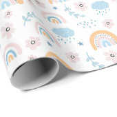 Regenboog, bloemen en wolken, omhuld papier (Rol Hoek)