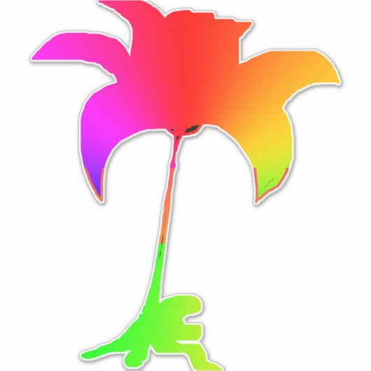 Regenboog Bloemen Extra grote Sticker (Voorkant)
