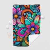 Regenboog Bloemen Golf Handdoek (Insitu)