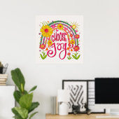 Regenboog Bloemen Kleurrijk Kies vreugde Inspirati Poster (Thuiskantoor)