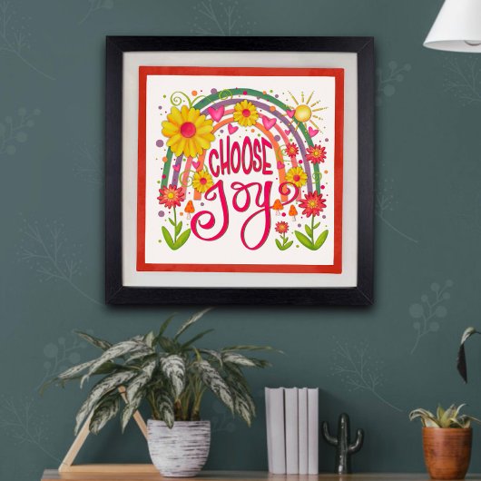 Regenboog Bloemen Kleurrijk Kies vreugde Inspirati Poster