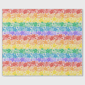 Regenboog Bloemen Kleurrijk Pride Patroon Cadeaupapier (Vlak)