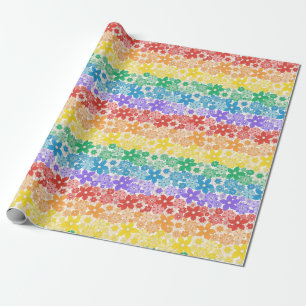 Regenboog Bloemen Kleurrijk Pride Patroon Cadeaupapier