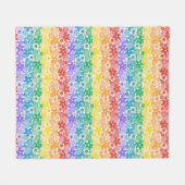 Regenboog Bloemen Kleurrijk Pride Patroon Fleece Deken (Voorkant (Horizontaal))