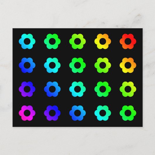 Regenboog Bloemen Kleurrijke Multicolor Daisy Dais Briefkaart (Voorkant)