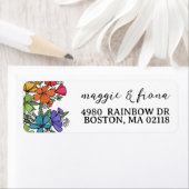 Regenboog Bloemen LGBT Bruiloft Etiket (Insitu)