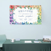 Regenboog Bloemen LGBT Bruiloft Welkom Spandoek (Beurs)