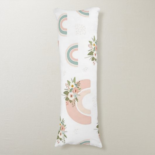 Regenboog&Bloemen Lichaamskussen (Voorkant Verticaal)