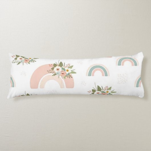 Regenboog&Bloemen Lichaamskussen (Voorkant)