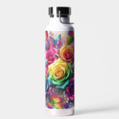 Regenboog Bloemen met Vlinders Waterfles (Links)