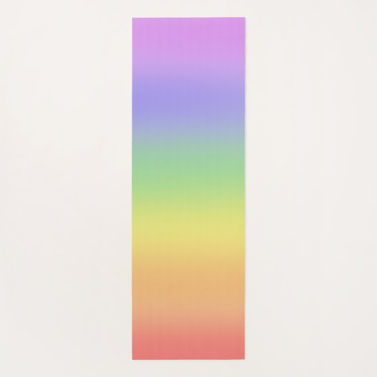 Regenboog Bloemen op lange zwarte steel Yoga Mat (Achterkant)