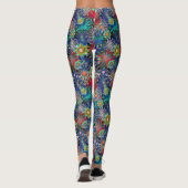Regenboog Bloemenpatroon Leggings (Achterkant)