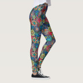 Regenboog Bloemenpatroon Leggings (Rechts)