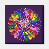 Regenboog Bloemet Magneet 2x2 (Voorkant)