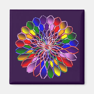 Regenboog Bloemet Magneet 2x2